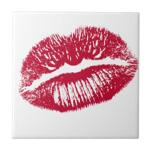 The Kiss Red Lips Tile