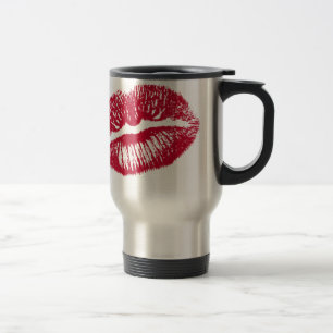The Kiss, Red Lips Travel Mug