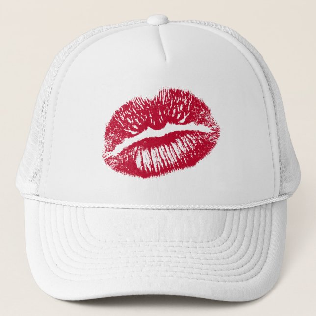 The Kiss, Red Lips Trucker Hat (Front)