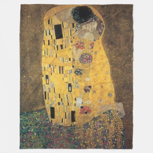 The Kiss reproductionGustav Klimt paintingart Fleece Blanket