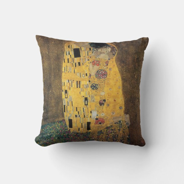 The Kiss, ,reproduction,Gustav Klimt painting,art, Throw Pillow (Front)