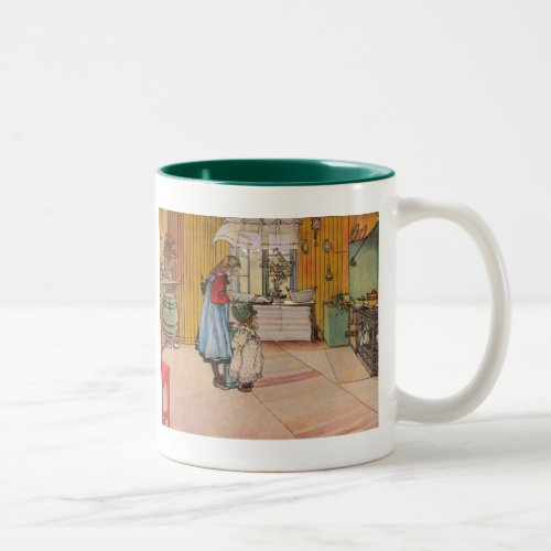 The Kitchen by Carl Larsson Art Print Two_Tone Coffee Mug
