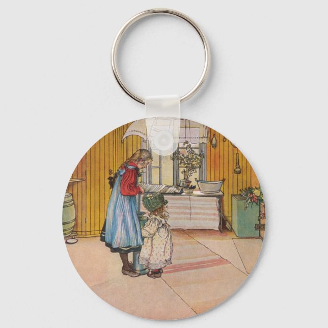 The Kitchen by Carl Larsson Swedish Artist Keychain (Front)