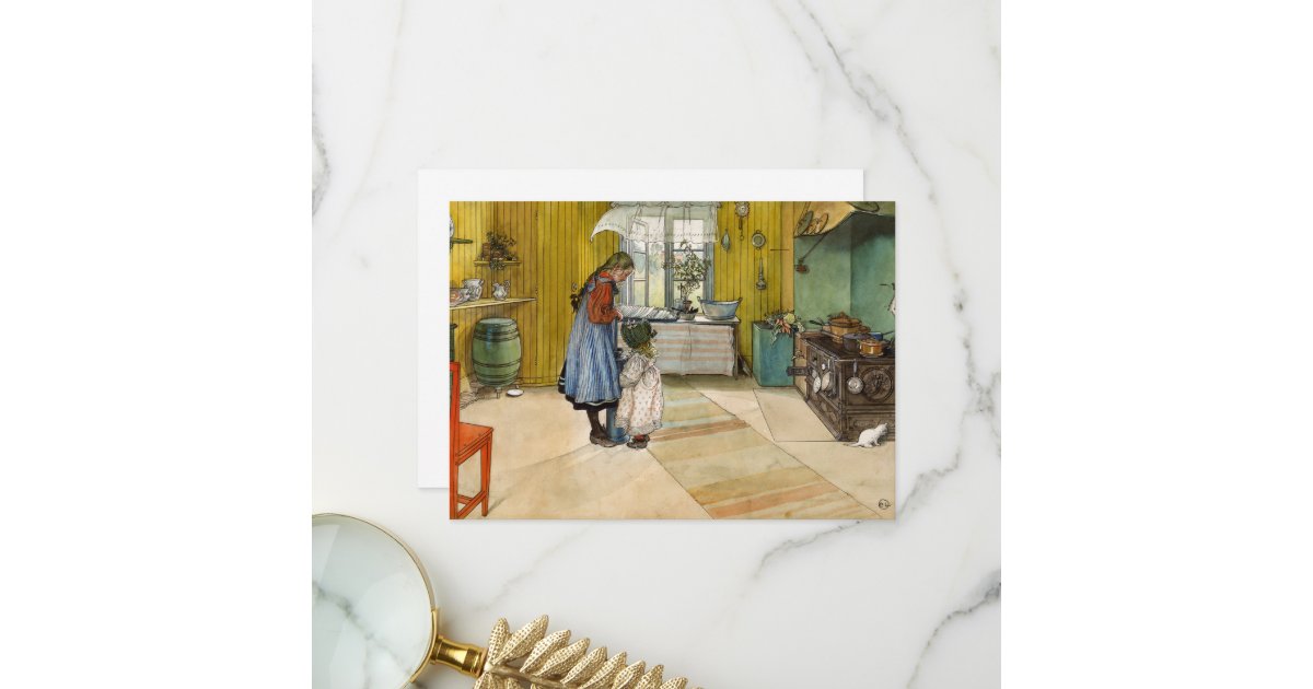 The Kitchen by Carl Larsson Thank You Card | Zazzle
