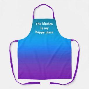 The Kitchen is My Happy Place Blue Purple Apron