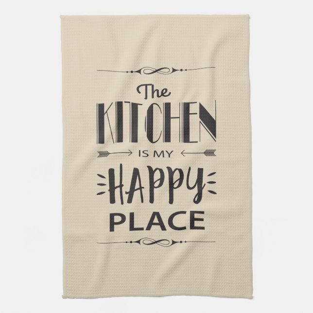 The Kitchen is My Happy Place Towel (Vertical)