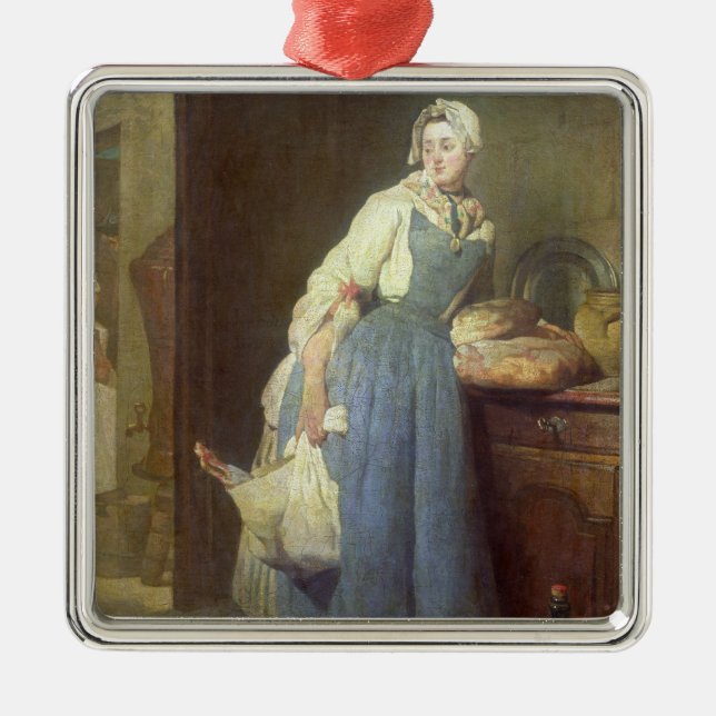 The Kitchen Maid with Provisions, 1739 Metal Ornament (Front)