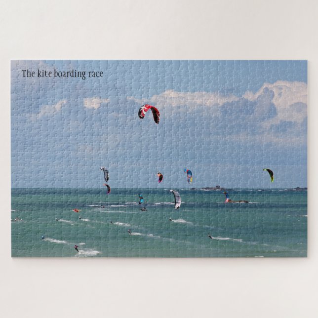 The kite boarding race, personalised, your words jigsaw puzzle (Horizontal)
