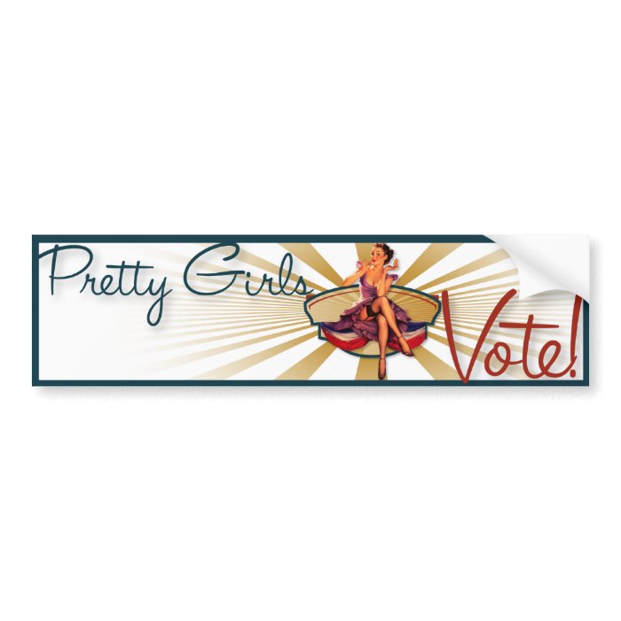 The Kitsch Bitsch  1940's Pretty Girls Vote Bumper Stickers