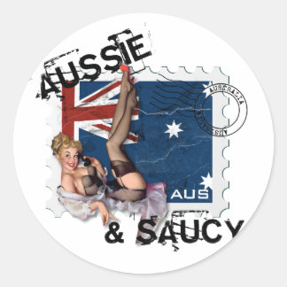 The Kitsch Bitsch : Aussie & Saucy Pin-Up Classic Round Sticker