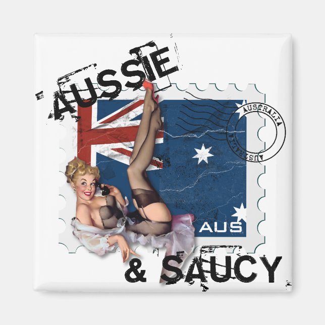 The Kitsch Bitsch : Aussie & Saucy Pin-Up Magnet (Front)