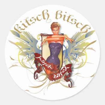 The Kitsch Bitsch : Bathing Beauty Tattoo Pin-up Classic Round Sticker by kitschbitsch at Zazzle