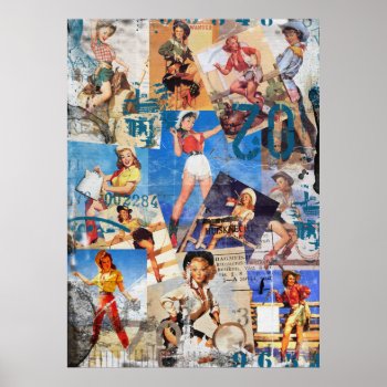 The Kitsch Bitsch : Destroyed Cowgirl Pin-up No. 1 Poster by kitschbitsch at Zazzle
