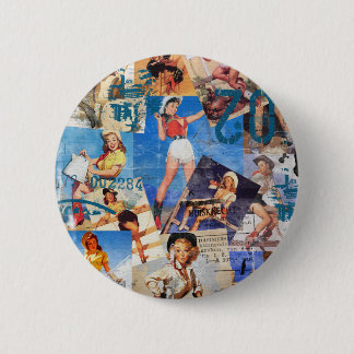 The Kitsch Bitsch : Destroyed Cowgirl Pin-Ups No.1 Button