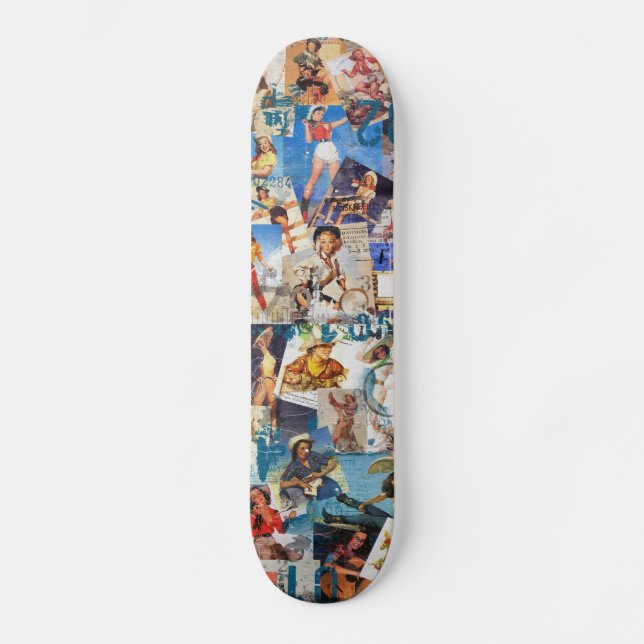 The Kitsch Bitsch : Destroyed Cowgirl PIn-Ups Skateboard Deck (Front)