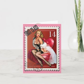 The Kitsch Bitsch : First Class Valentine Pin-up Holiday Card by kitschbitsch at Zazzle