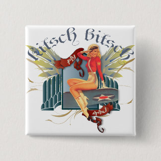 The Kitsch Bitsch : Fly Girl Tattoo Pin-Up Button