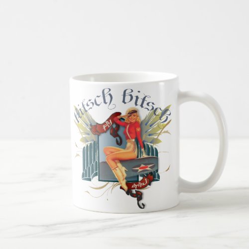 The Kitsch Bitsch  Fly Girl Tattoo Pin_Up Coffee Mug
