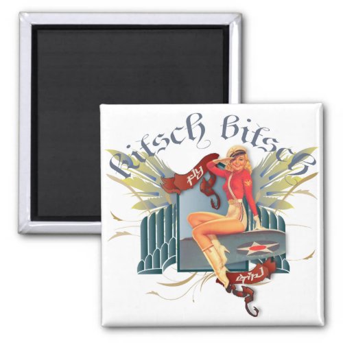 The Kitsch Bitsch  Fly Girl Tattoo Pin_Up Magnet