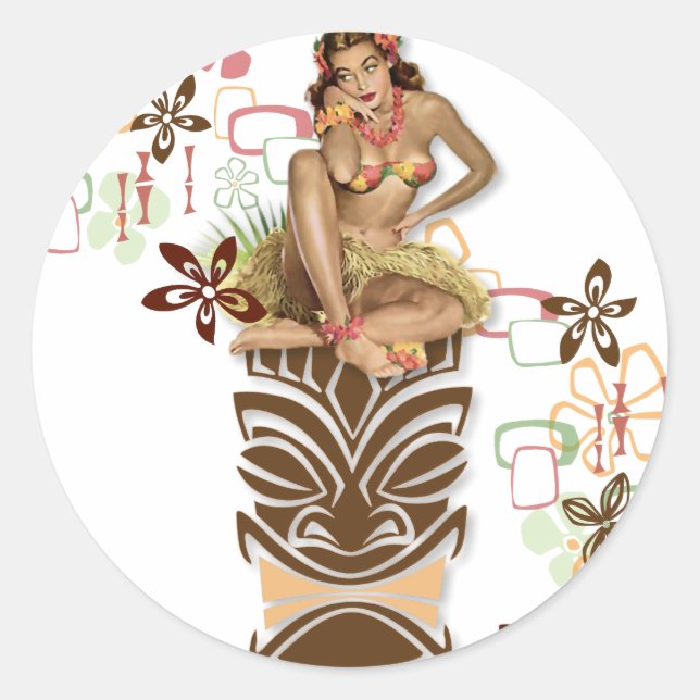 The Kitsch BItsch : Hula Hips! Classic Round Sticker (Front)