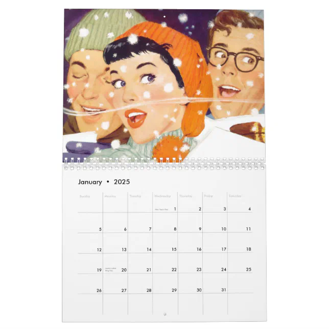 The Kitsch Bitsch Living Retro Monthly Calendar Zazzle