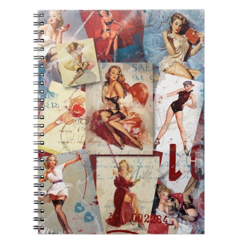The Kitsch Bitsch  Love Pin_Up Collage 1 Notebook