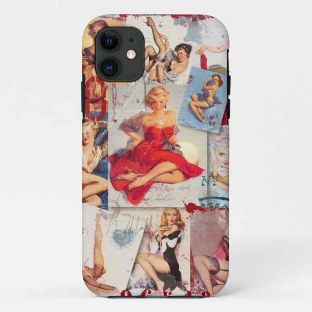 The Kitsch Bitsch © : Love Pin-Up Collage Case-Mate iPhone Case (Back)
