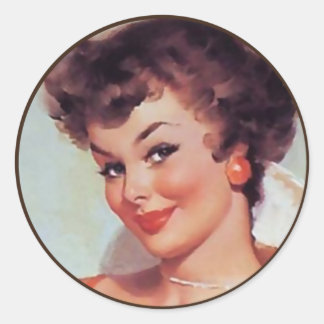 The Kitsch BItsch : Pin-Up Portraits Classic Round Sticker