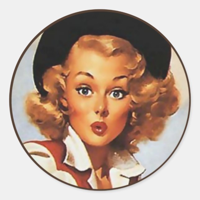 The Kitsch BItsch : Pin-Up Portraits Classic Round Sticker (Front)