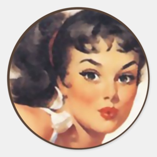 The Kitsch Bitsch  Pin_Up Portraits Classic Round Sticker