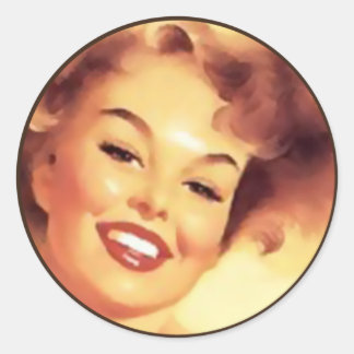 The Kitsch BItsch : Pin-Up Portraits Classic Round Sticker