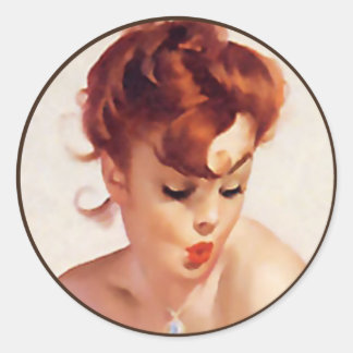 The Kitsch Bitsch : Pin-Up Portraits Classic Round Sticker