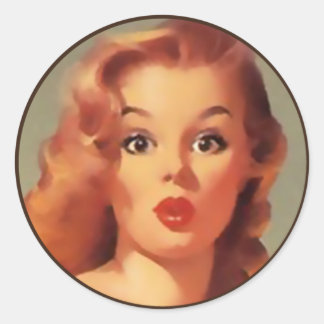 The Kitsch BItsch : Pin-Up Portraits Classic Round Sticker