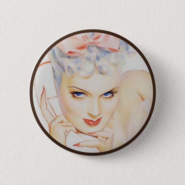 The Kitsch BItsch : Pin-Up Portraits Pinback Button (Front)