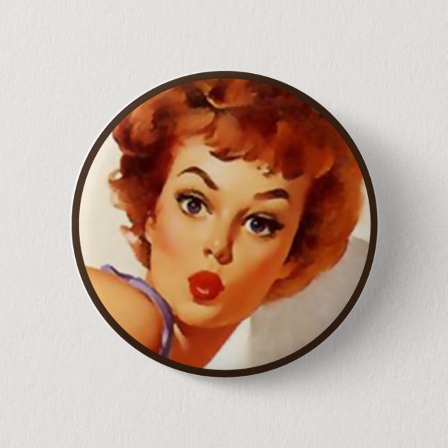 The Kitsch BItsch : Pin-Up Portraits Pinback Button (Front)