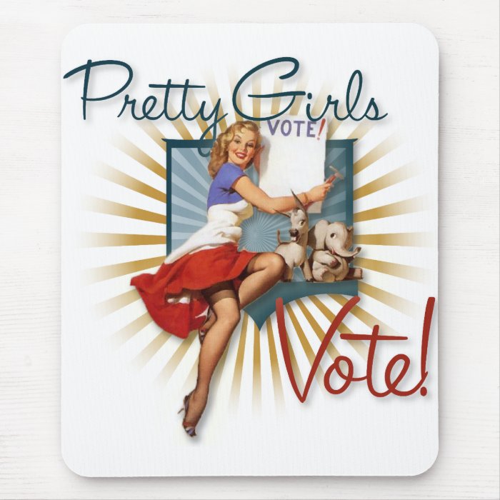The Kitsch BitschPretty Girls Vote1950's Pin Up Mouse Mats