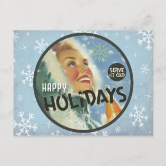 The Kitsch Bitsch : Retro Happy Holidays Graphic Postcard