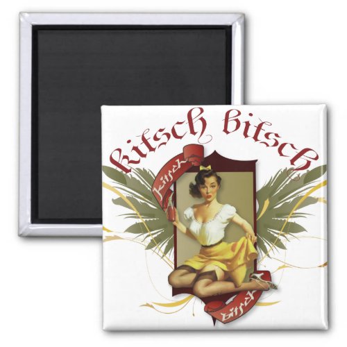 The Kitsch Bitsch  Soda Girl Retro Tattoo Pin_Up Magnet