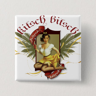 The Kitsch Bitsch : Soda Girl Retro Tattoo Pin-Up Pinback Button