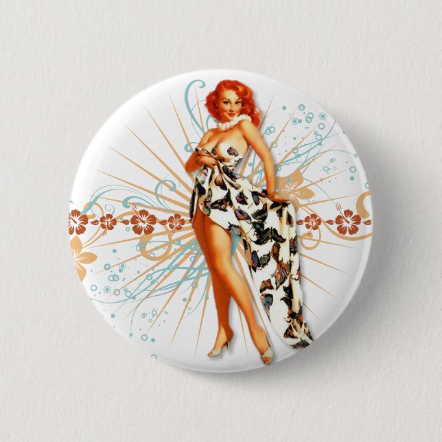 The Kitsch Bitsch : Tattoo Tiki! Pinback Button (Front)