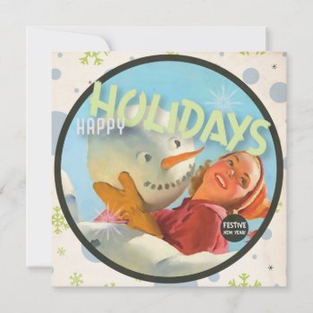 The Kitsch Bitsch : Vintage Happy Holidays Holiday Card by kitschbitsch at Zazzle