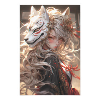 The Kitsune's Silent Vow | Japanese Fox Samurai Photo Print
