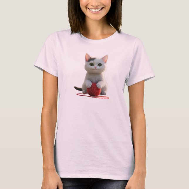 The Kitten and the Red Yarn T-Shirt (Front)
