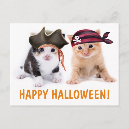 The Kitten Sisters Pirate Halloween Postcard