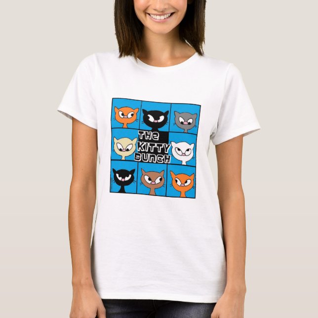 The Kitty Bunch Cute Cat Lover T Shirt (Front)