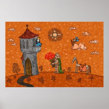 The Knight And The Lady Poster by vladstudio at Zazzle