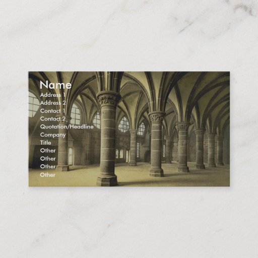 Customizable The knights' hall, Mont St. Michel, France vintage Business Cards