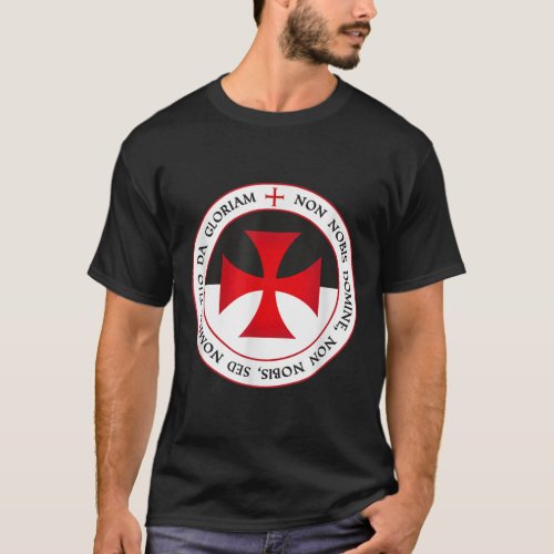 The Knights Templar Cross Christian Crusader Motto T_Shirt