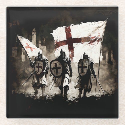 The Knights Templar Enter the Holy City   Glass Coaster