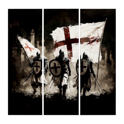 The Knights Templar Enter the Holy City   Triptych